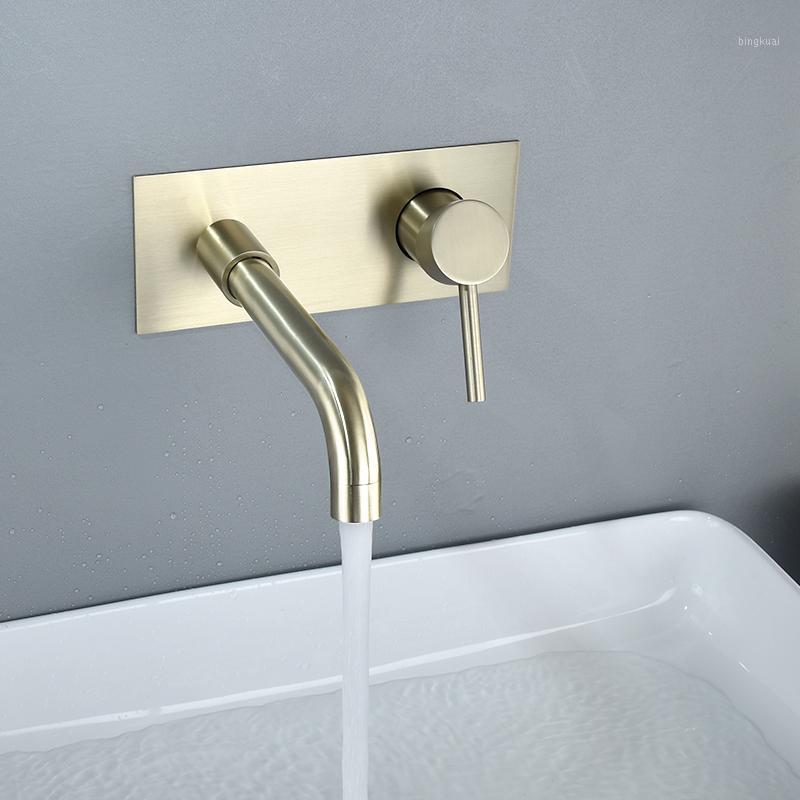

Beiluode Basin Faucet Stainless Steel Wall Mounted washbasin faucet Single Handles Circular Hot Cold Water Sink Mixer Tap AM10211