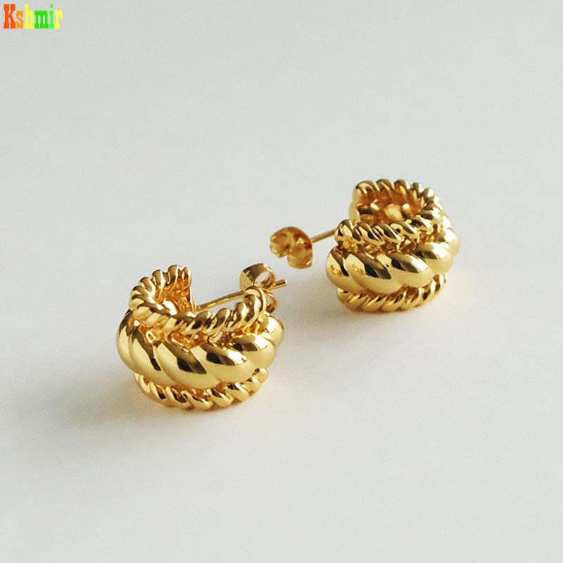 

Dangle & Chandelier Kshmir 2021 Ms Design Women Polishing Large Gold Earrings Ear Clip Bulky Half A Circle Accessories Wholesale