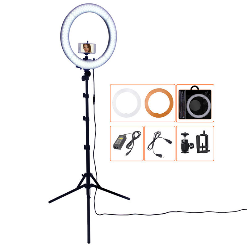 

FOSOTO 18 Inch Photographic Lighting Camera Phone Photo Studio Ring Lamp Photography Ringlight Led Ring Light With Tripod Stand LJ200910