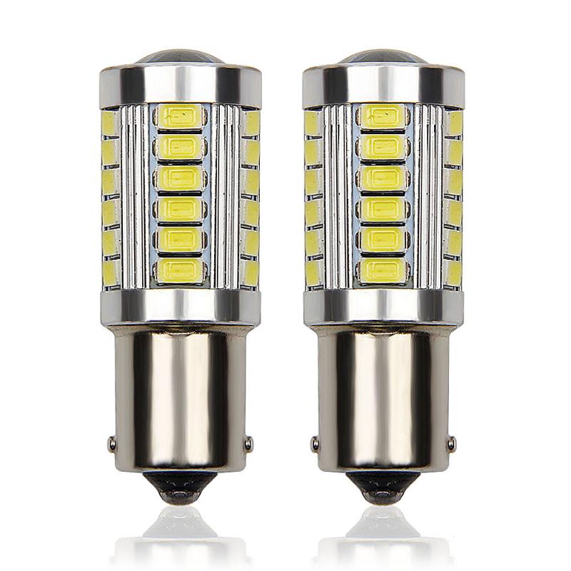 

2pcs 1156 1157 P21W BA15S Car Backup Bulb 33SMD 5730 LED Daytime RunningTurn signal reversing brake fog light 6000kWhite, As pic