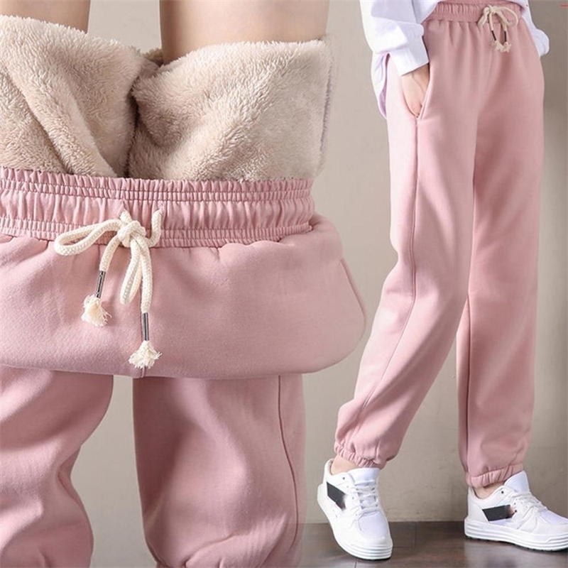 

Winter Women Gym Sweatpants Workout Fleece Trousers Solid Thick Warm Winter Female Sport Pants Running Pantalones Mujer 201119, Red