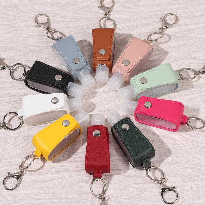 

1PC 30ml Outdoor Travel Portable Hand Sanitizer Bottle Refillable Botttles Flip Cap Bottles Sub-bottling with Keychain Holder