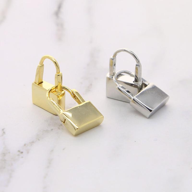 

minimal classic simple design european women jewelry lock shaped gold color hoops heart lock women delicate earring jewelry