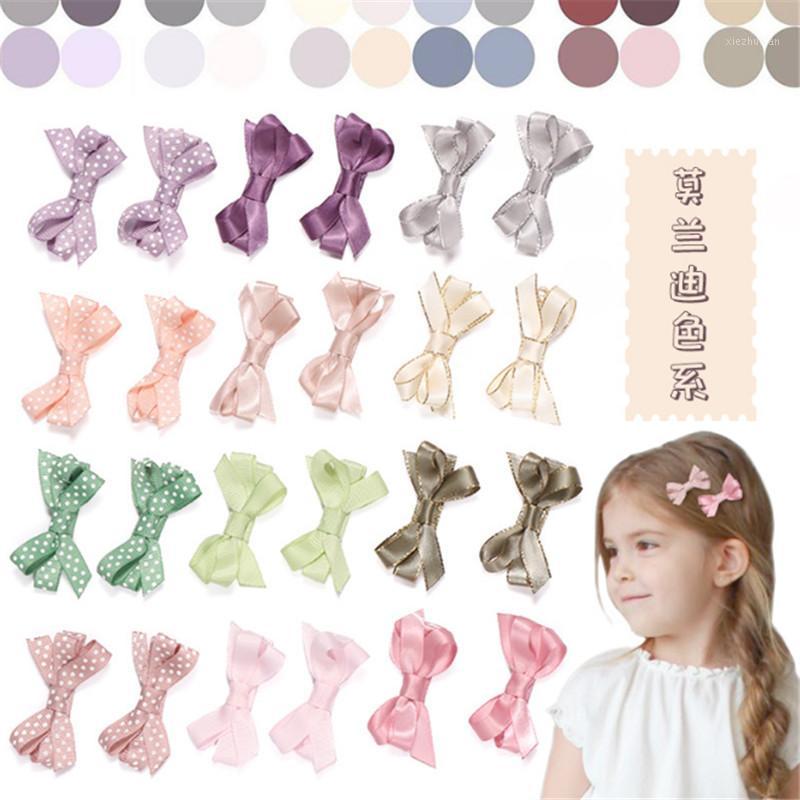 

24pcs/lot Cute Polka Dot Kids Bow Hair Clip Newborn Ribbon Bowknot Hairpin Hair Accessories Sweet Princess Headdress1, 2 color