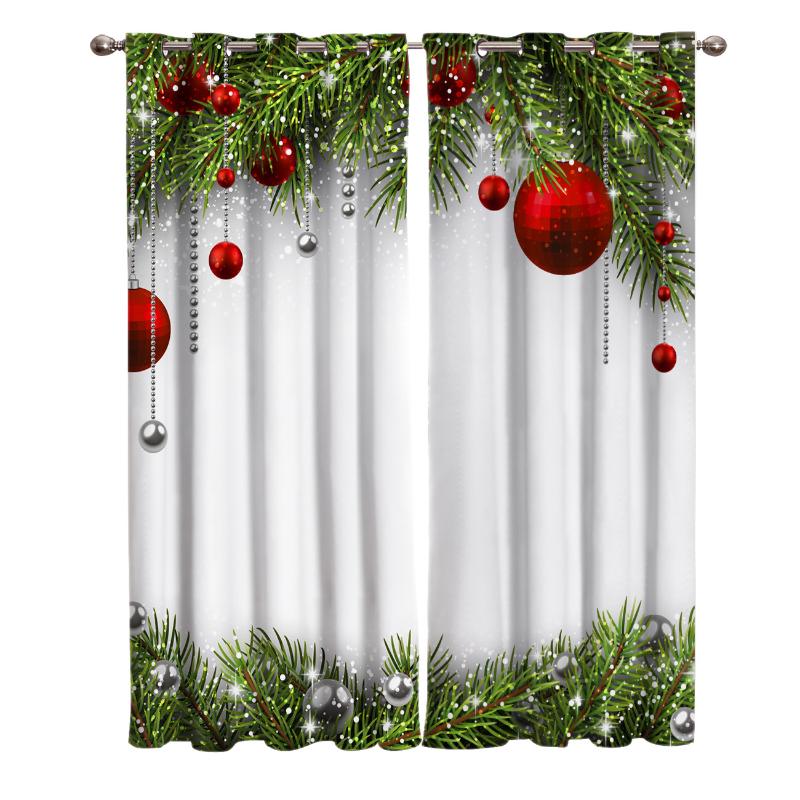 

Snowing Winter Christmas Holiday Curtains For Window Treatment Drapes Window Curtains Living Room Bedroom Kids Room Home Decor, Leo04645