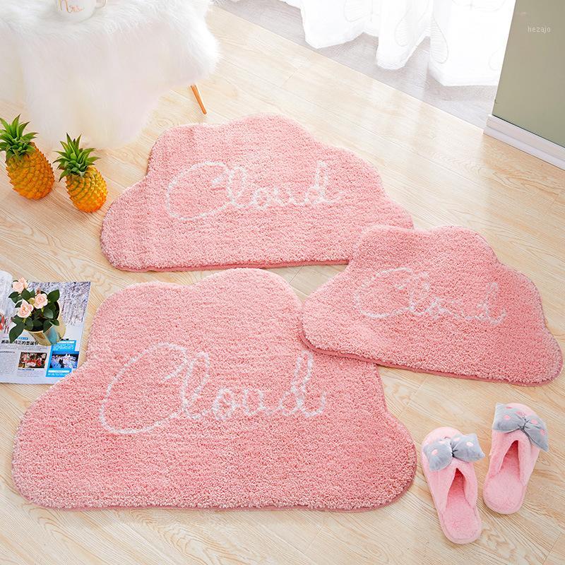

Thick Plush Rugs Lovely Solid Pink Carpets Bedroom Door Floor Mat Soft Warm Anti-slip Polyester Home Princess Style Area Rug1