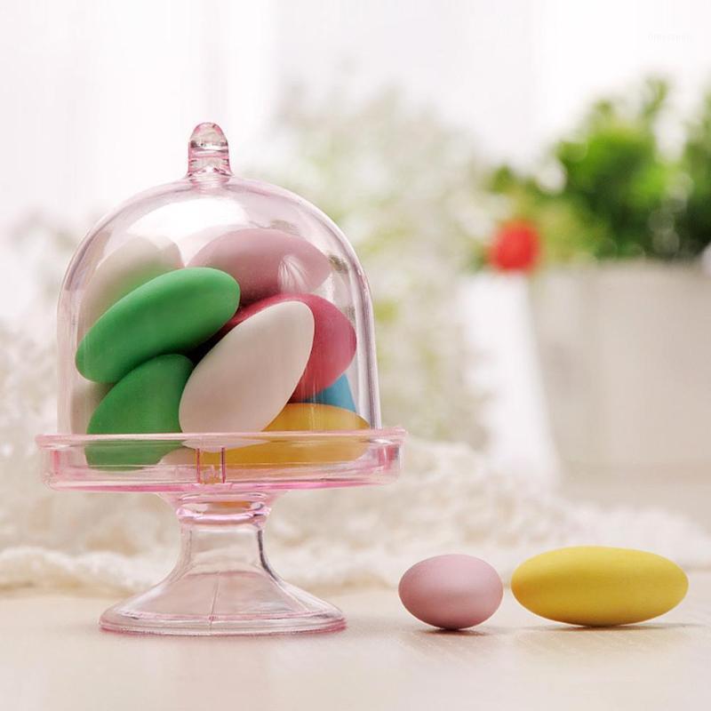 

Transparent Plastic Candy Box Mini Cake Stand Cupcake Birthday Shower Box Favor Wedding Baby Party Decoration For Kids Gift X7R31