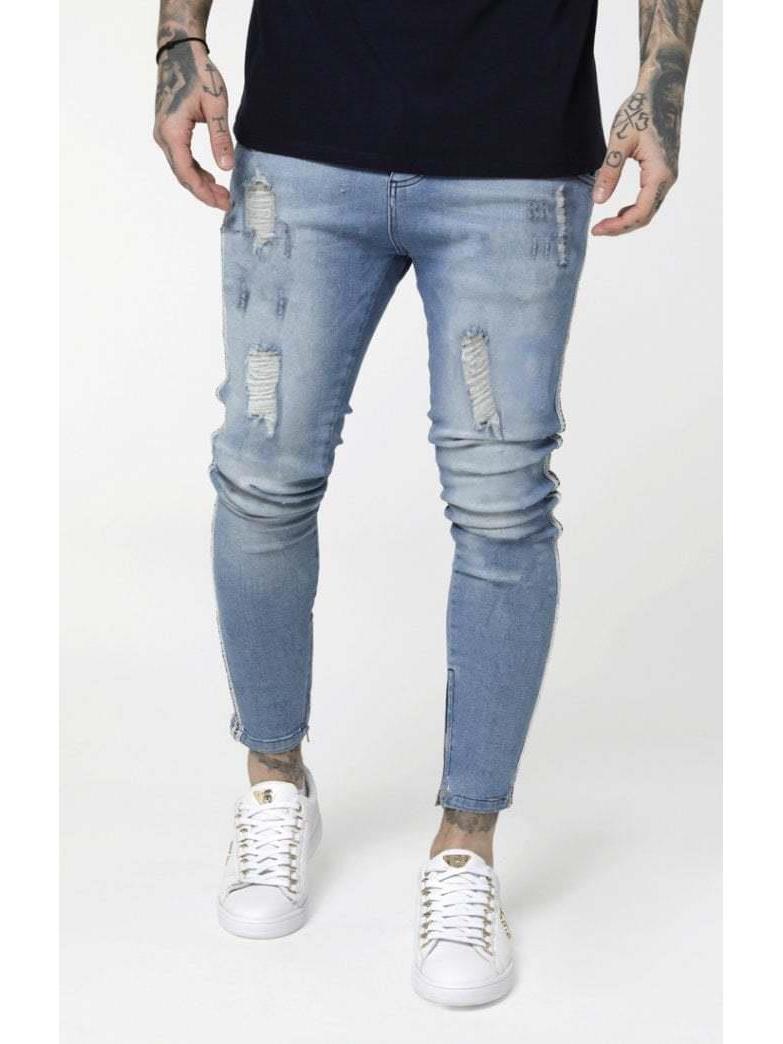 

SikSilk Low Rise Denims - Washed Blue, As pic