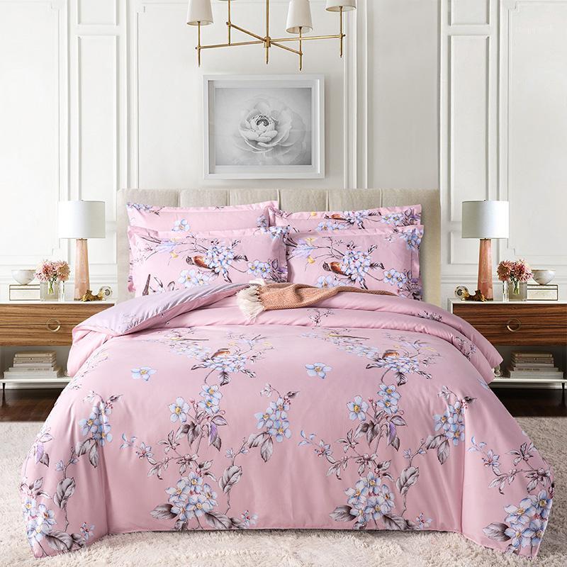 

Western Style Flower Bedding Set Duvet Cover Sheet Pillowcase Grid Black Lattice Bed Linens 180x220cm Double Size Home Textile1, Haixing