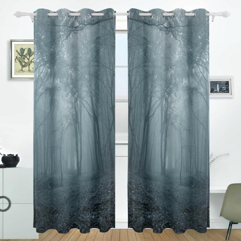 

Forest Night Curtains Drapes Panels Darkening Blackout Grommet Room Divider for Patio Window Sliding Glass Door 55x84 Inches1, As pic
