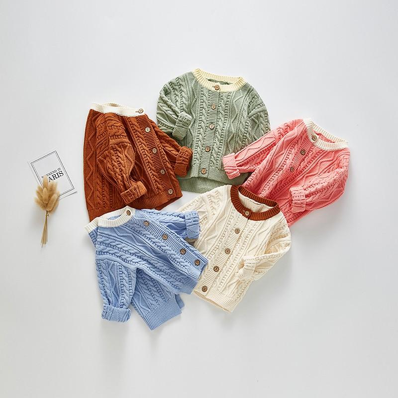 

Autumn Baby Boys Girls Coat Baby Sweater Toddler Cardigans Newborn Knitwear New Cute Cardigan Long-sleeve Cotton Jacket, Green