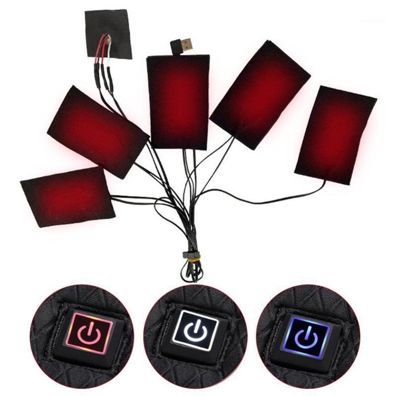 

New 5 in 1 USB Clothes Heater Pad With 3 Gear Adjustable Temperature,Electric Heating Sheet Heating Warmer Pad For Vest Jacket1, Black