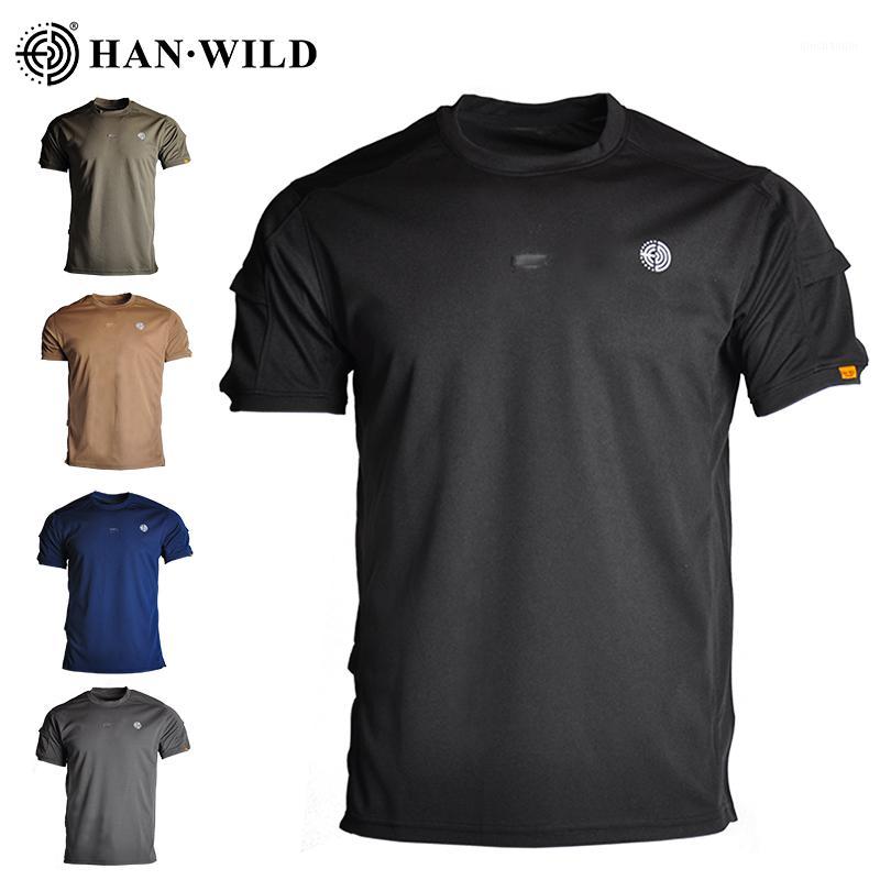 

HAN WILD T-shirt combat tactical Short sleeves army uniform summer quick dry breathable Suitable for paintball assault1, Black