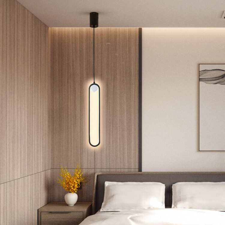 

Nordic Style Simple Modern Led Pendant Lights Bedroom Bedside Lamps Iron Art, Living Room Background Wall Hanging Lamp KHYP-142