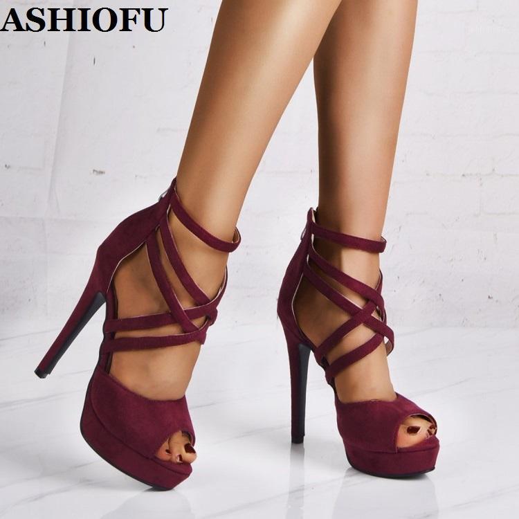 

ASHIOFU 2020 New Handmade Ladies High Heels Sandals Real Photos Platform Sexy Summer Shoes Party Prom Evening Fashion Sandals1, As pic