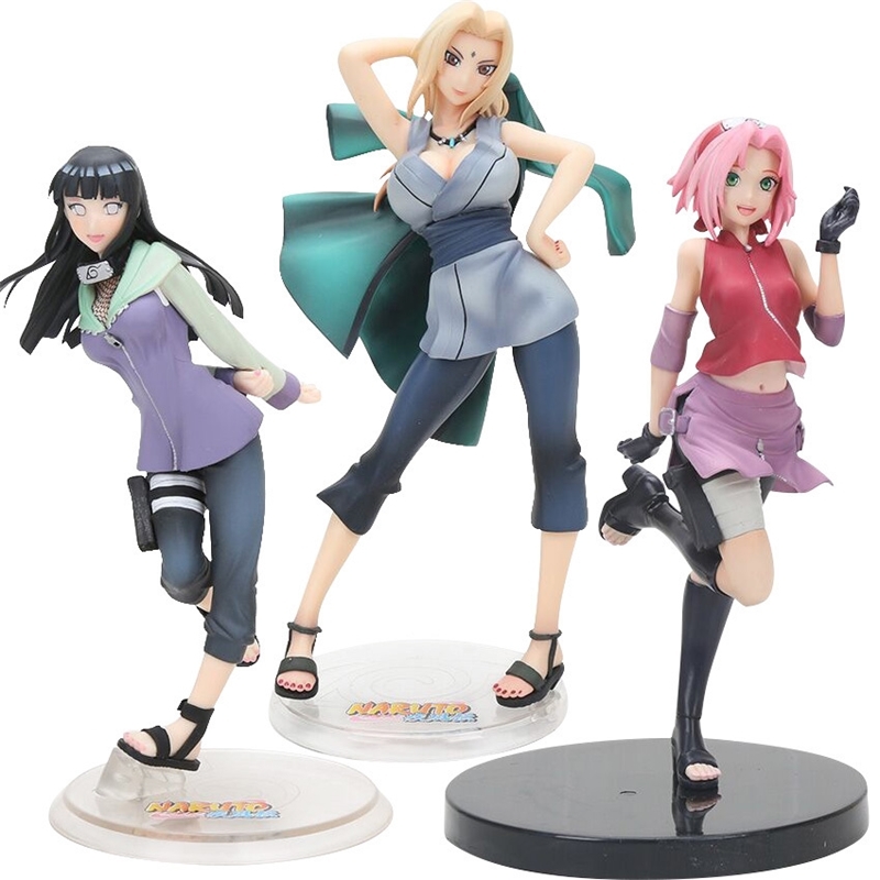 

Naruto Gals Figure Tsunade Sakura Haruno Hyuuga Hinata PVC Action Figures Collection Christmas Toy Gift 19-20cm Y200421