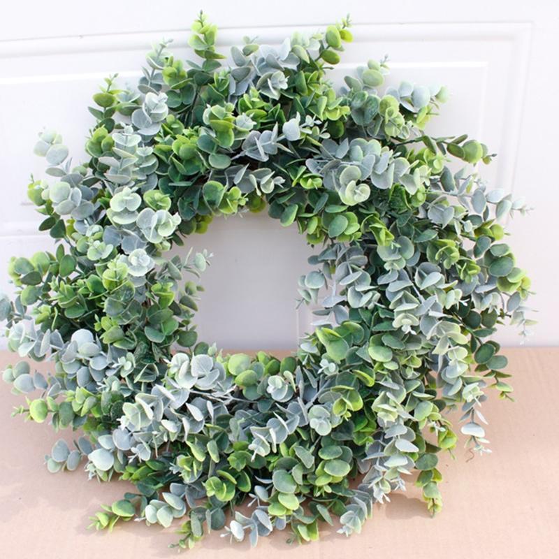 

Large Size 22inch Eucalyptus Front Door Wreath Handcrafted Wreath for Front Door Outdoor Home Wall Party Wedding Decor1