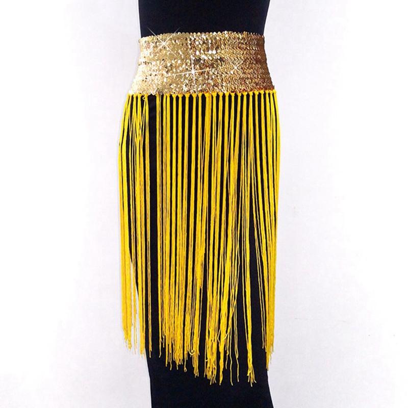 

Belt Hollow Tel Sexy Beach Skirt Ladies Waist Sequin Stitching Dance Skirt Summer, Black