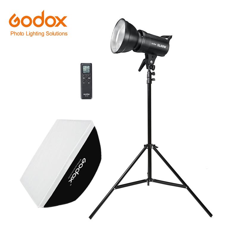 

Godox SL-60W LED Video Light 5600K White Version Video Light Continuous Kit + 190cm Stand + 60x90cm Bowens Softbox