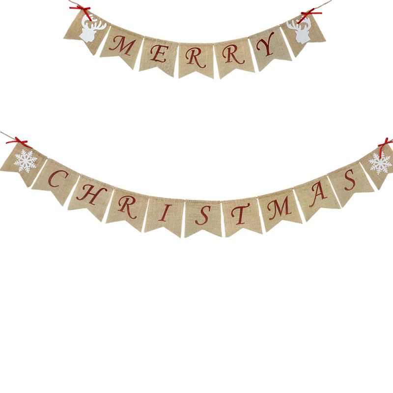

New Christmas party decoration set Christmas letter paper banner banner spiral hang card cake flag New Year Supplies