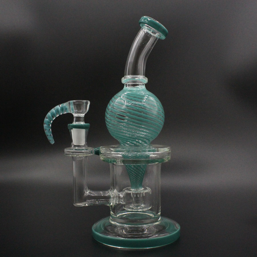 

unique spinner rig 9 inches Bubbler oil rig strip color glass free shipping onclude a free bowl bowl