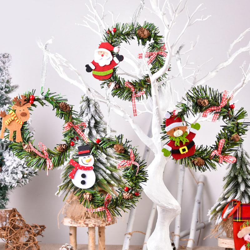 

Christmas Decoration Mini Christmas Decorations Wreath garland ornament For Tree Door Wall Hanging Decor Navidad Natal, R04 reindeer