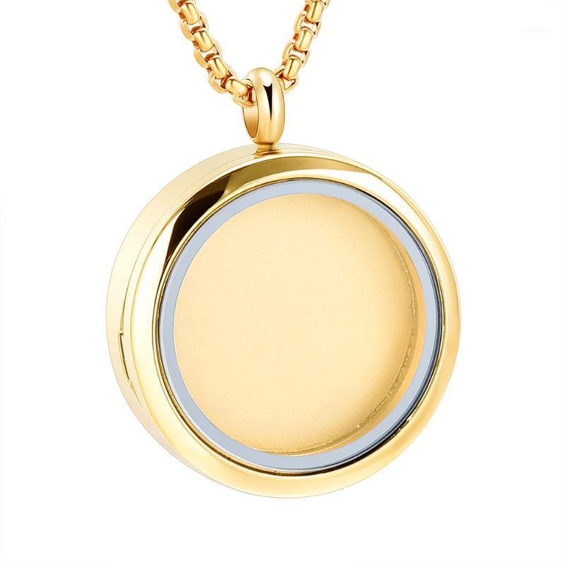 

Chains Glass Round Pendant High Polished Cremation Jewelry Hold Loved One Ashes Po Keepsake Memorial Urn Locket Women Men Necklace1