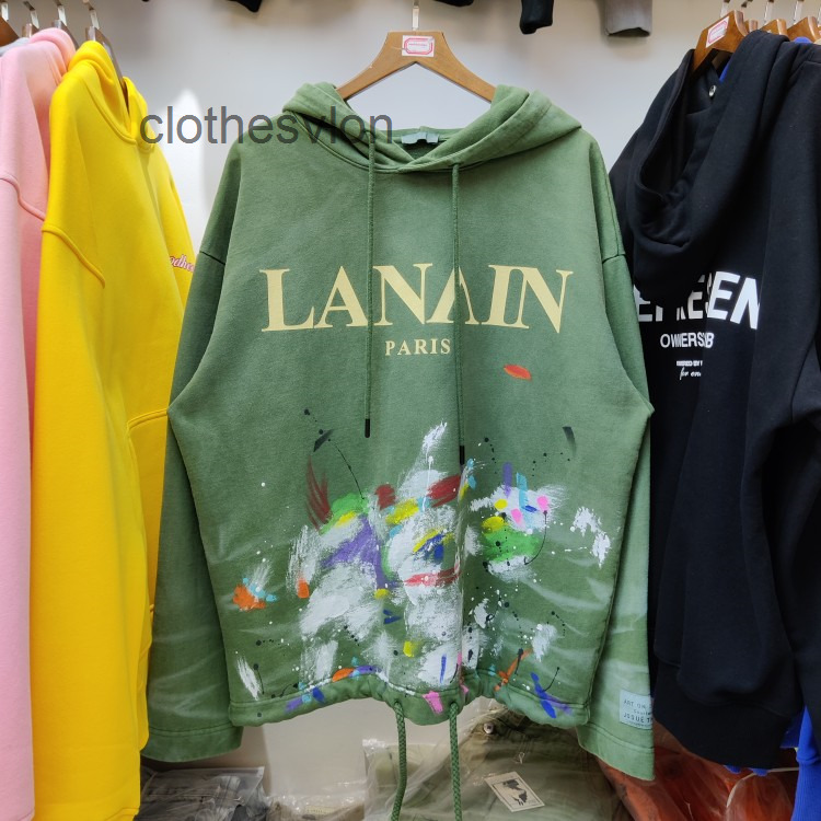 

Designer Hoodies 2022 Gallerydept Sweater Splash Graffiti Brand Korean Men's and Women's Loose Jacket, Green
