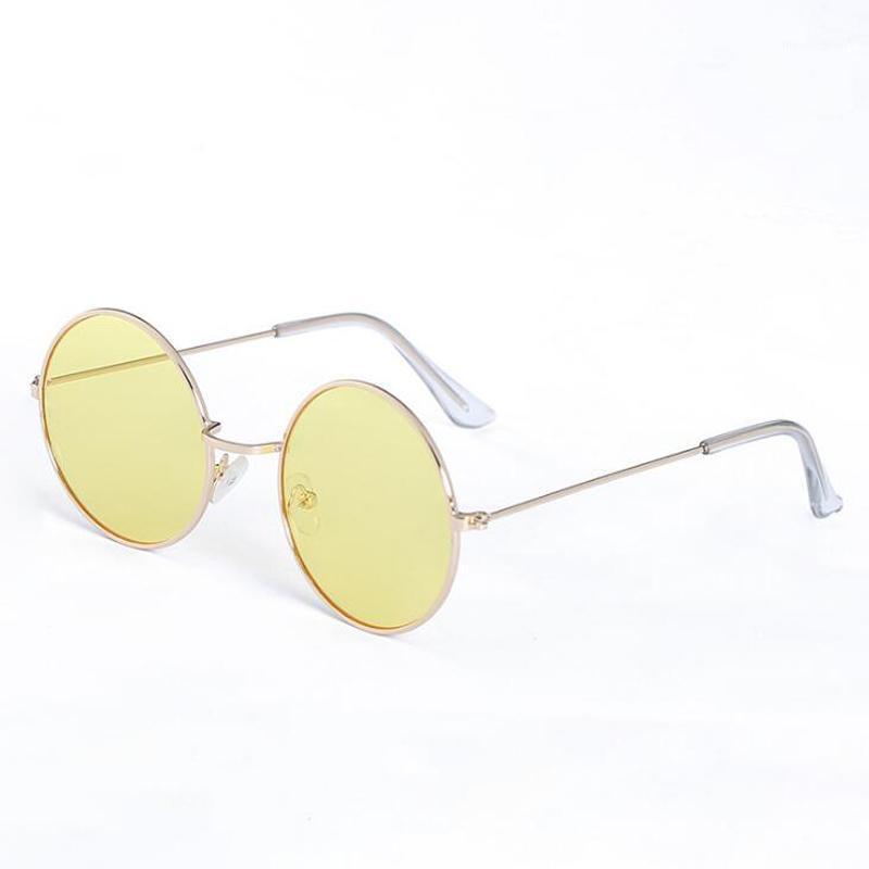 

2020 New Color Yellow Round Sunglasses girls Luxury Designer Sun Glasses Femme Women Sunglasses Fashion Cute Eyewear1