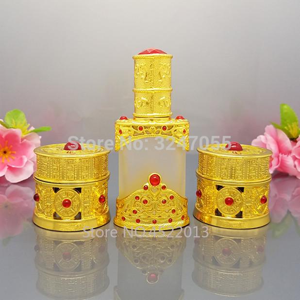 

1Piece 5G Luxury Gold Cosmetic Mask Container, Empty Rose Gold Facil Cream Jar, 10ML Silver Perfume/Essential Oil Dropper Bottle