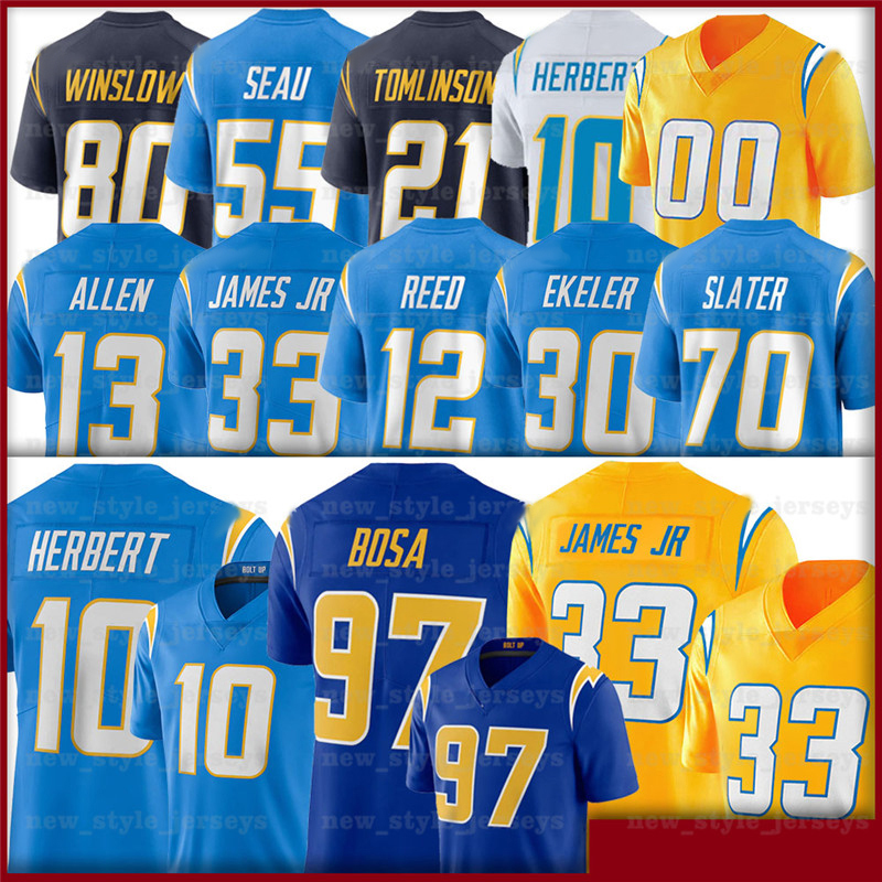 

10 Justin Herbert Keenan Allen Joey Bosa Jerseys Austin Ekeler Asante Samuel Rashawn Slater Kenneth Murra Junior Seau 2 Albert Wilson Mike Gesicki