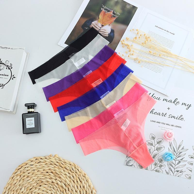 

X One-piece Ultra-thin Ladies Panties Thong Women Mesh No Trace Sexy Solid Color Low Waist G-String For Women1
