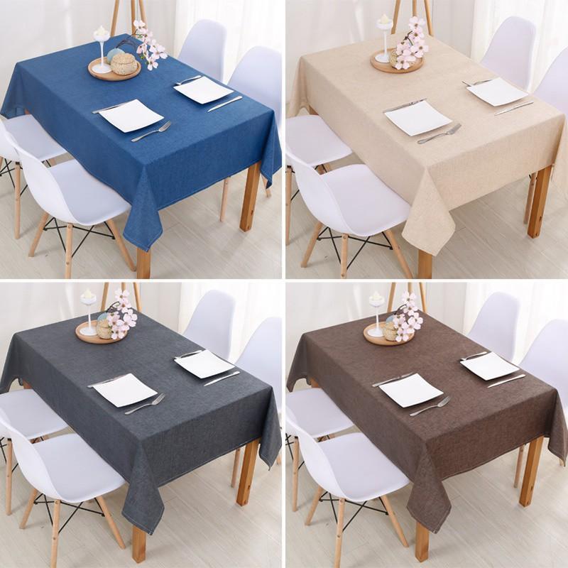 

Simple Tablecloth Cotton Linen Table Cloth Dinning Solid Color Table Cover Cloth Anti-scalding Placemats Waterproof Cover1, S1