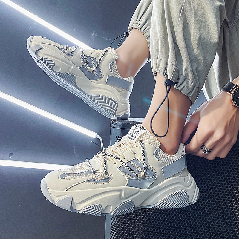 

Top quality Men's Air Cushion Sports New breathable men's knitted shoes Fashion casual male tennis shoes, 124；black-124；