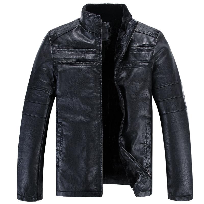 

Russian Warm Mens Faux Fur Coat Vintage Casual Streewear Winter Style Mans Faux Fur Leather Jacket Overcoat Velvet Clothing A867, Black