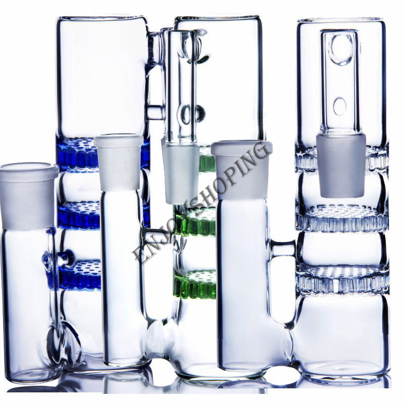 

Colorful 90 Degree Smoking Collector bong glass accessory 3 fliter percolator 14mm 18 mm joints bongs recycler ash catcher