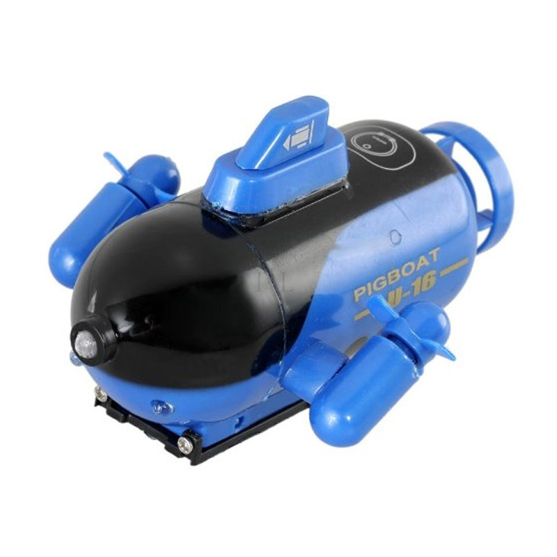 

4CH Radio Remote Control Submarine Mini Model Boat Powerful RC Water Toy Waterproof Quality Protection Surfboard Marine Sailboat, Blue