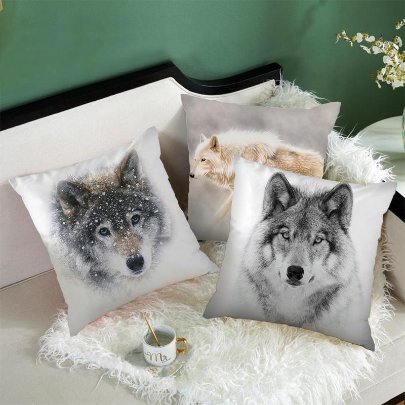 

Fuwatacchi Wolf Print Cushion Cover Wild Animals Photo Pillow Covers New for Home Sofa Fall Decorative Throw Pillow Case 45x45cm, Fpc002198