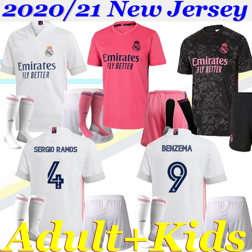

2020/21 Real Madrid Man kids Kit Soccer Jerseys 20 21 HAZARD BENZEMA MODRIC camiseta de fútbol ISCO SERGIO RAMOS football shirts camis