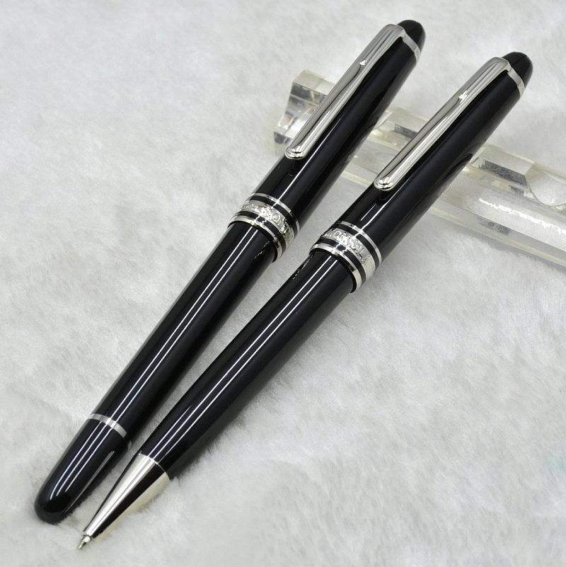 

Hot sale - Luxury Msk-163 Classic Black Resin Rollerball pen Ballpoint pen Fountain pens Stationery school office supply with Serial Number, As picture shows