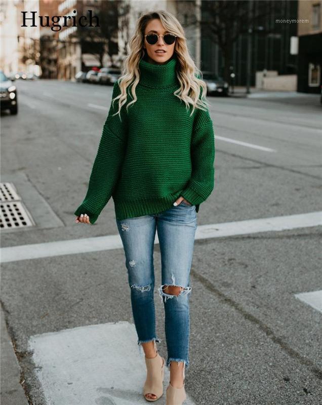 

Women Turtleneck Sweaters Autumn Winter 2020 Pull Jumpers European Casual Twist Warm Sweaters Female Oversized Sweater Pull1, Gray