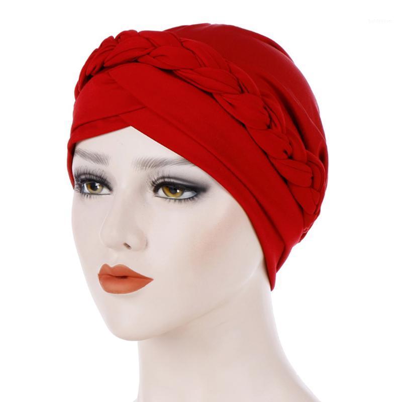 

Women Elastic Cap Wrap Head Scarf Casual Knot Stretch Cancer Chemo Turban Hat Muslim Braid Hair Accessories Soft Fashion1, White
