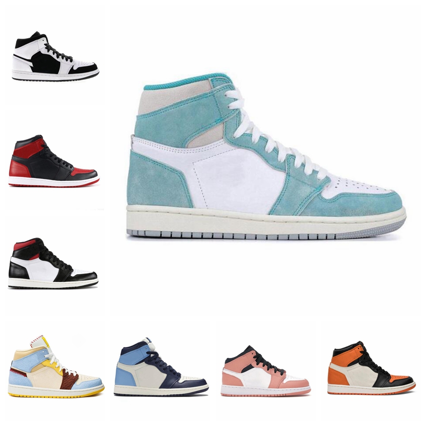 

Mens Sneakers Basketball Shoes 1s Dark Mocha UNC Obsidian Turbo Green Twist Court Purple Light Smoke Grey Fearless Women Sports Trainers, Banned