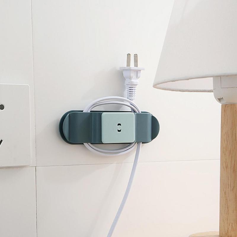 

2Pcs Wall Mount Power Strip Holder Punch Free Adhesive Fixator Cable Organizer
