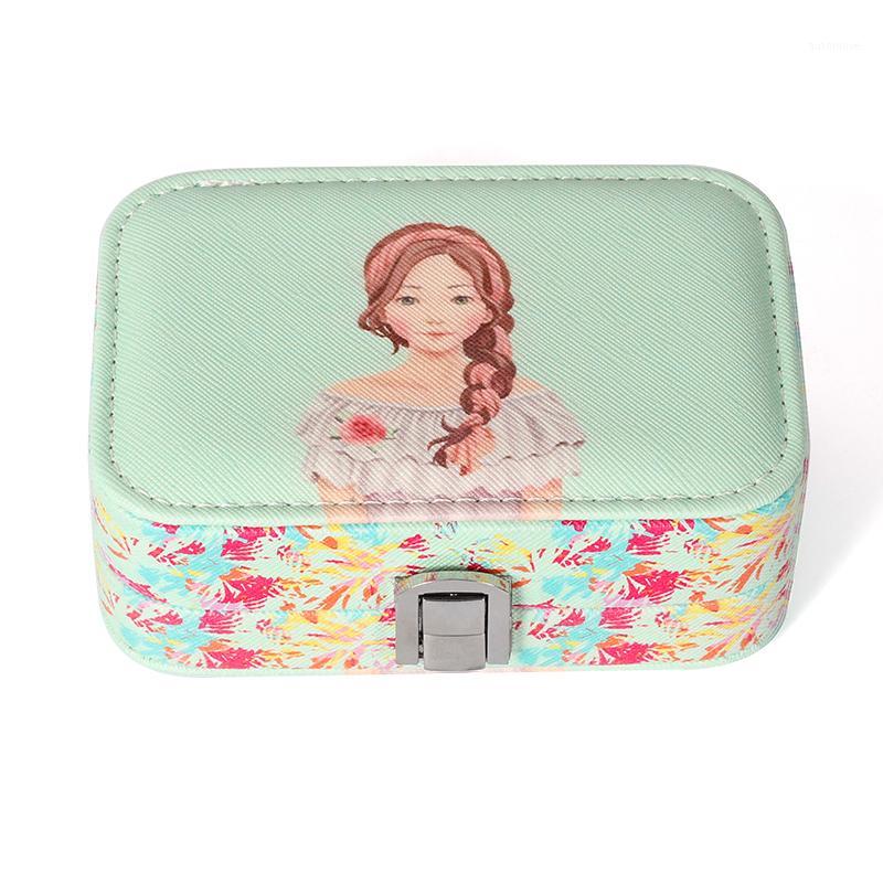 

2020 New Creative Design Fashion Korean Cute Cartoon Beauty PU Leather Jewelry Organizer Box Lovely Suitable For Young Girl1