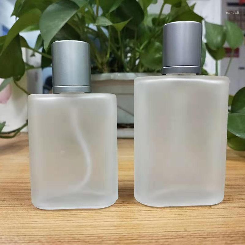 

30ml 50ml Thick Frosted Glass Refillable Perfume Bottle Sprayer Gold Sliver Cap Empty Container Perfume Bottle Atomizer Portable1