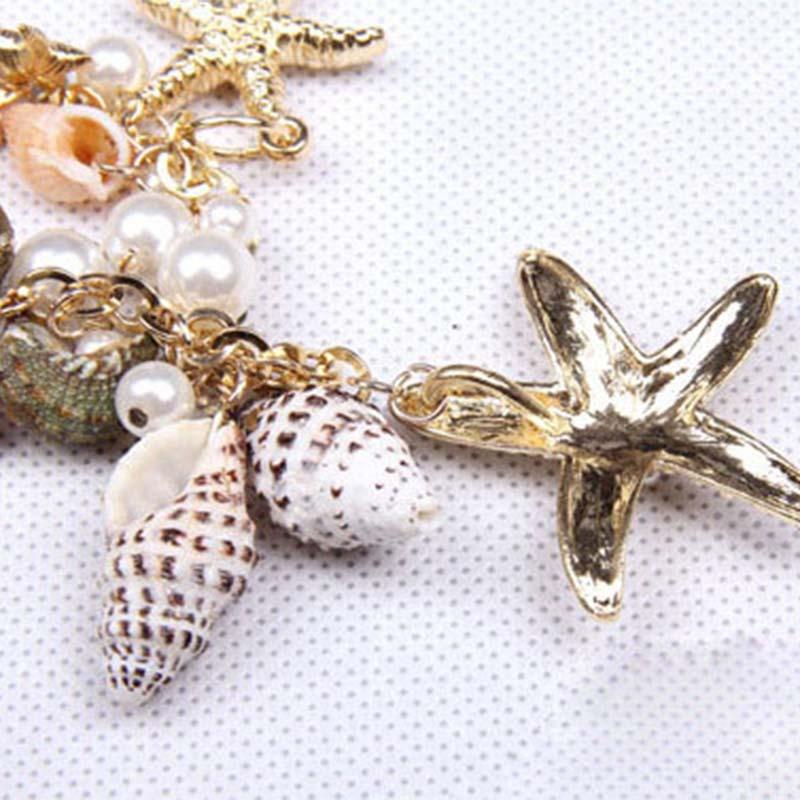 

Charm Bracelets 2021 Korean Fashion Star Starfish Conch Shell Unlimited Multi- Bracelet Female Jewelry Summer Style Beach Gift