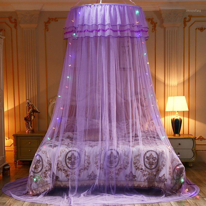 

Mosquito Net Universal Children Elegant Tulle Bed Dome Netting Canopy Circular Pink Round Bedding For Twin Queen King