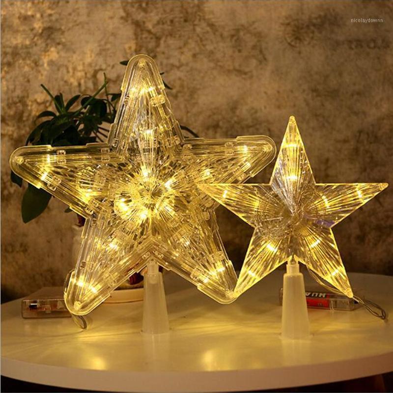 

2Pcs LED Star Light Plastic Christmas 10 or 30 LEDs Glowing Festival Supplies Tree Topper Hanging Adornment for Bar Mall Home1