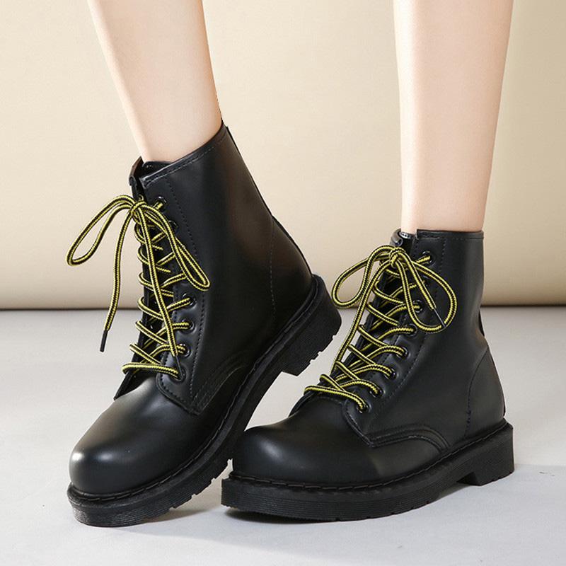 

Women Ankle Boots For Boots Platforms Motorcycle Western Cowboy Leather Shoes Female Winter Shoes Big Size, Black